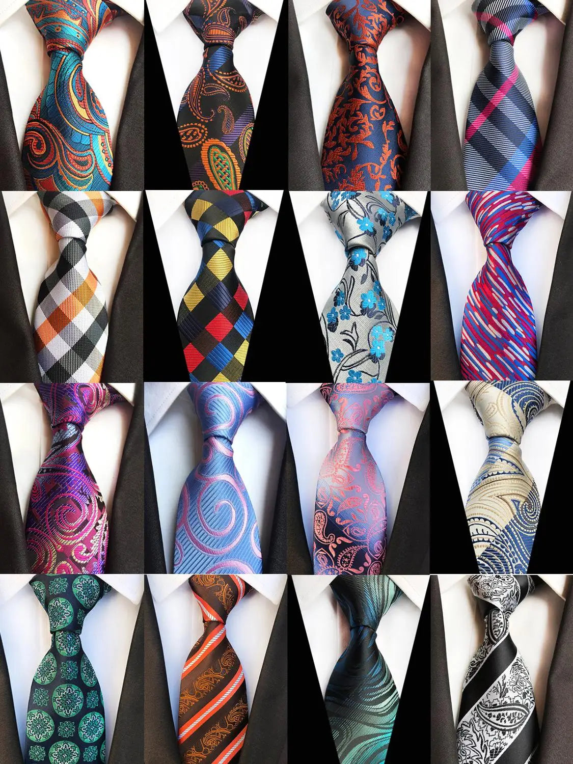 Fashion 8cm Floral Mens Tie Green Yellow Plaid Paisley Jacquard Weave Necktie Suit Business Wedding Neck Ties Accessories
