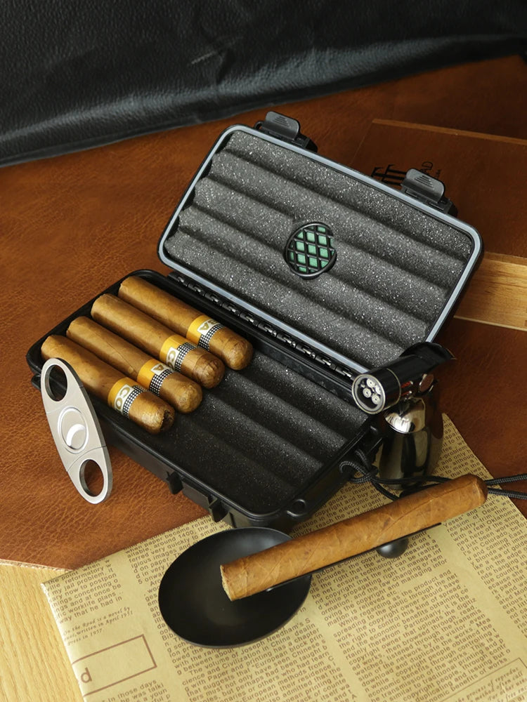 Waterproof 4 Cigars Box Humidor Humidifier For Cigar