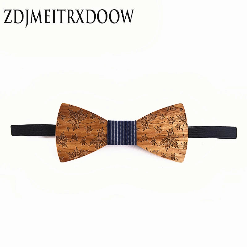 Zebra leaf Wooden Bow Tie Classical Butterfly Wedding Party Bowtie Tuxedo Ties Corbatas Para Hombre Decoration Drop Shipping