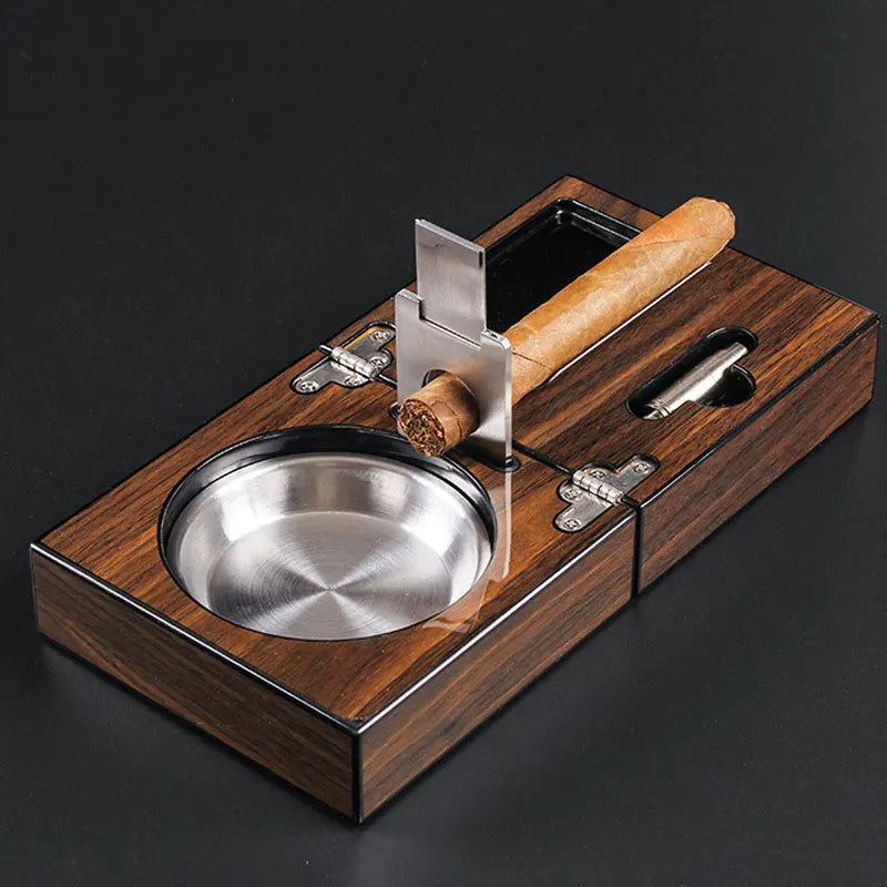 Multifunctional Foldable Walnut Ashtray