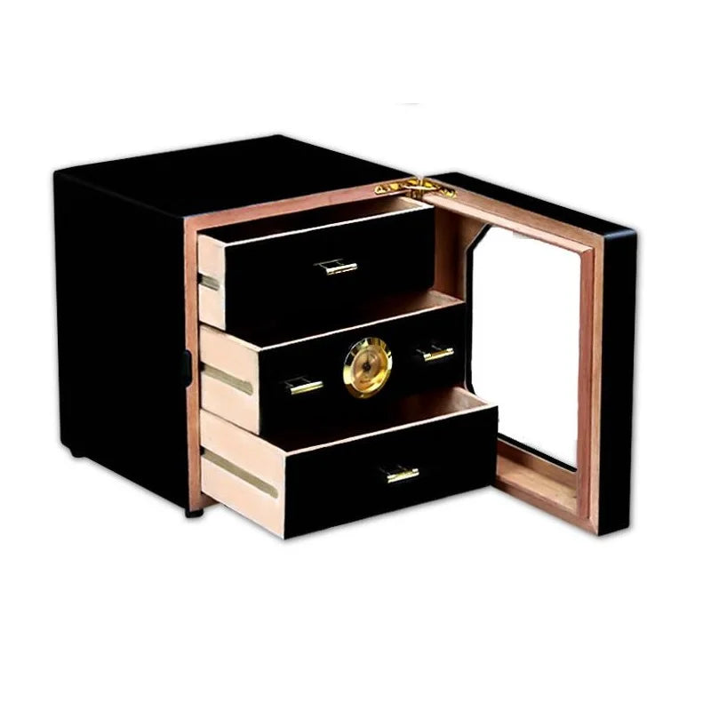 Luxury Red or Black Cedar Wood Cigar Humidor