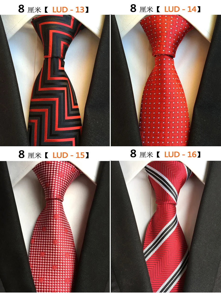 New Classic Silk Men's Ties Neck Ties 8cm Plaid Striped Ties for Men Formal Business Luxury Wedding Party Neckties Gravatas