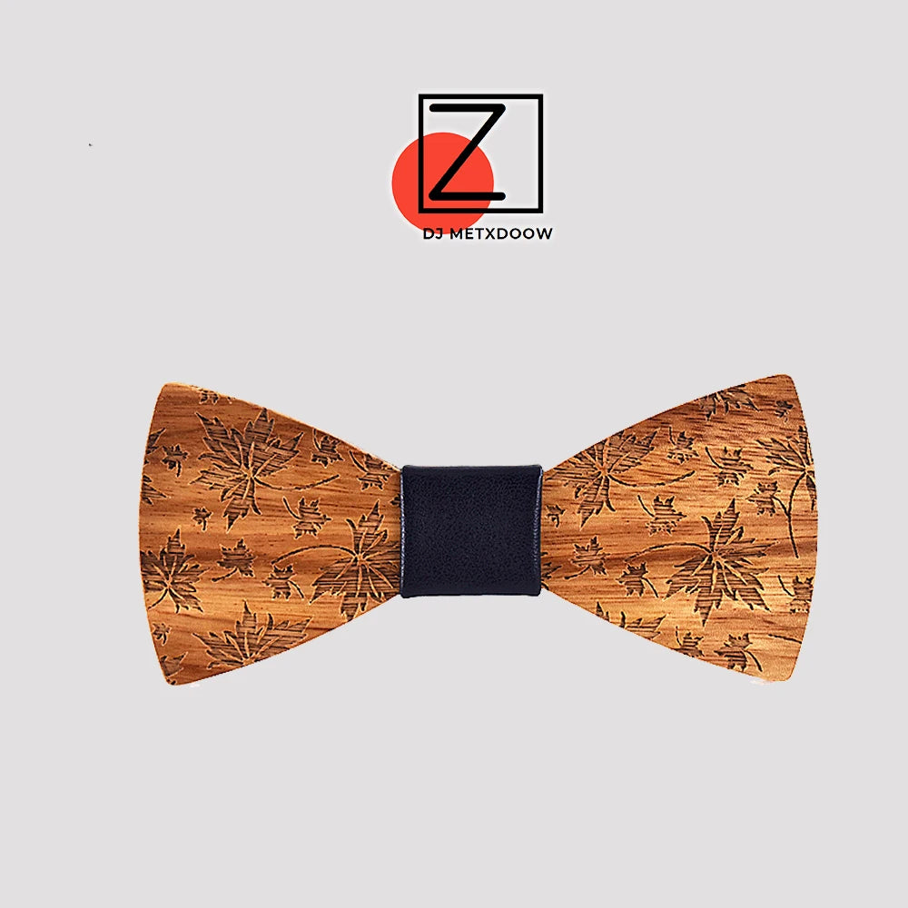 Zebra leaf Wooden Bow Tie Classical Butterfly Wedding Party Bowtie Tuxedo Ties Corbatas Para Hombre Decoration Drop Shipping