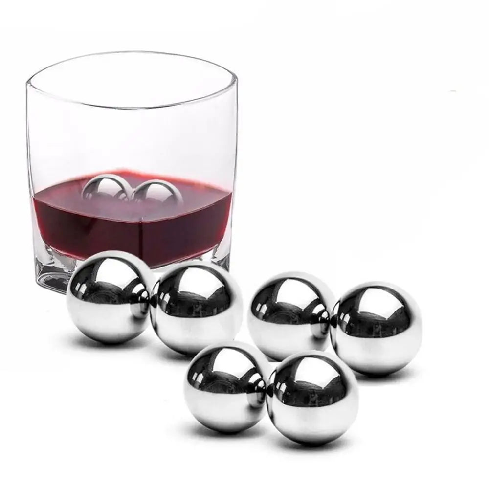 Round Ball Shaped Stainless Steel Whiskey Stones