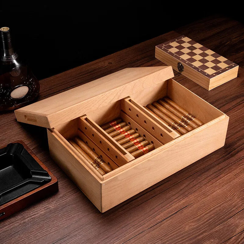 Big volume Cedar natural Wood Cigar merbau Box sealing 2 sizes Cigar Case Storage Cigars Box accessories For Sigar