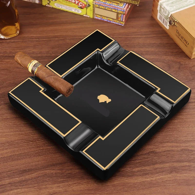 Large Ceramic 4 Slot Creative Luxury Cigar Ashtray