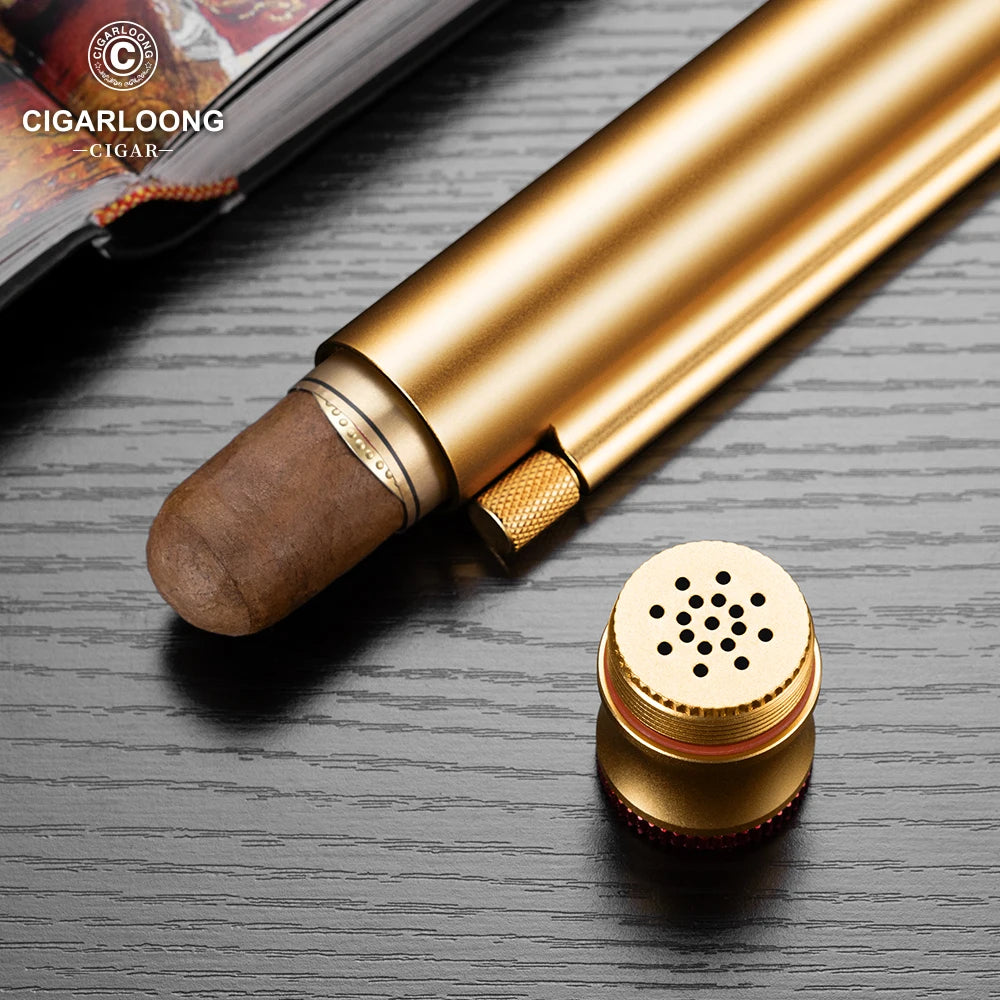 Portable Cigar Tube 5 in 1 Multi-functional Sharp Cigar Needle Drill Holder with Moisturizing Holder Smoking Accessories CL-24JP