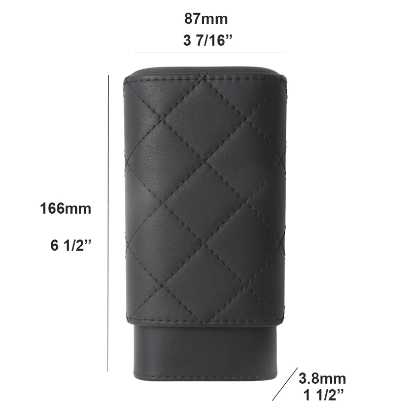 PU Leather Cigar Case 63 Ring Large Cigar Holder Cedar Wood Lined CigaraTube C Logo Mini Cigar Box 5.7" Long Travel Humidor
