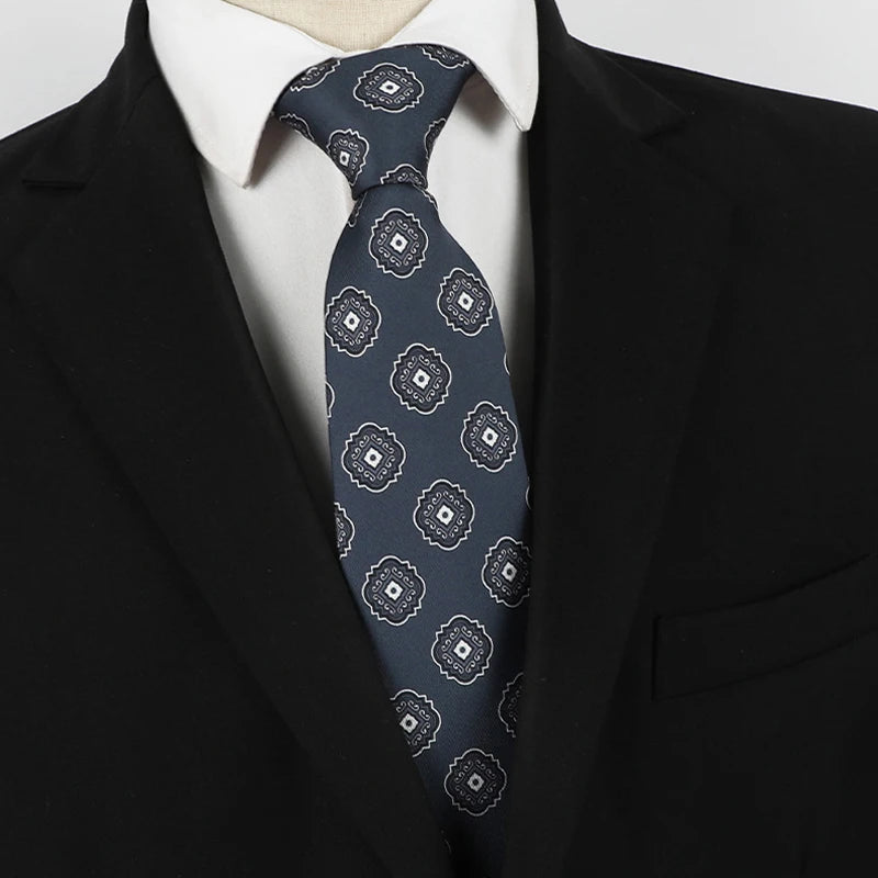 Fashion 8CM Mens Necktie Good Handfeel Print Patterns Classic Ties For Man Polyester Floral Formal Business Wedding Accessories