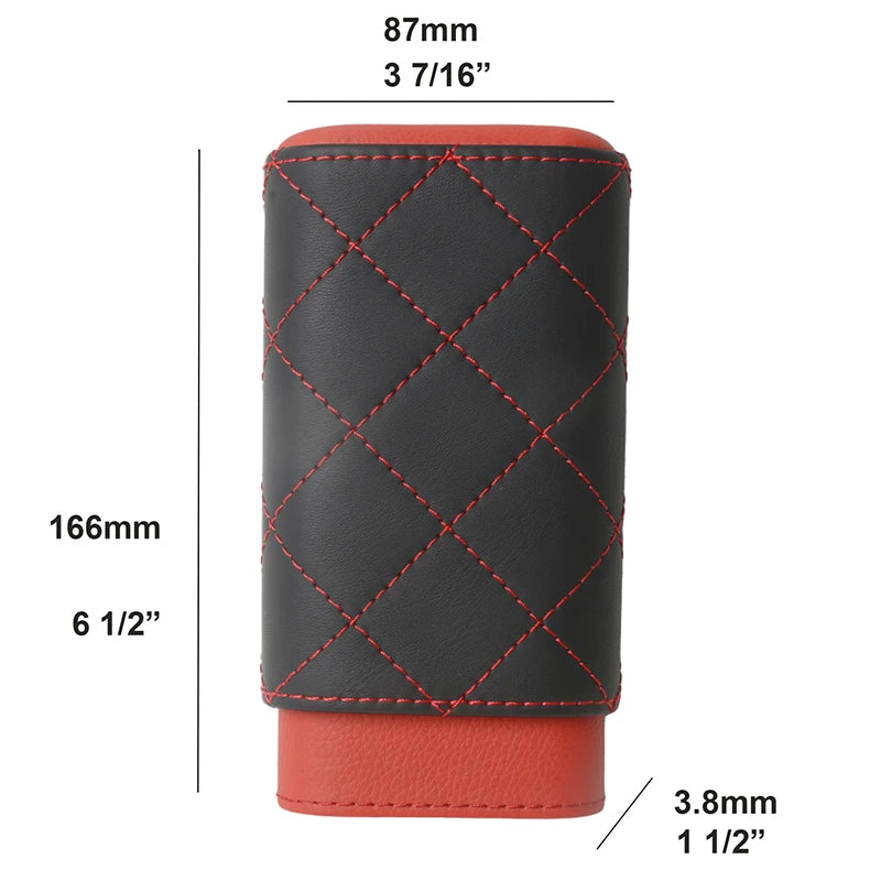 63 Ring Large Size Cigar Case 3 Tubes Cigar Holder Wood Linned Mini Cigar Box PU Leather Travel Cigar Humidor Men's Cigar Tool