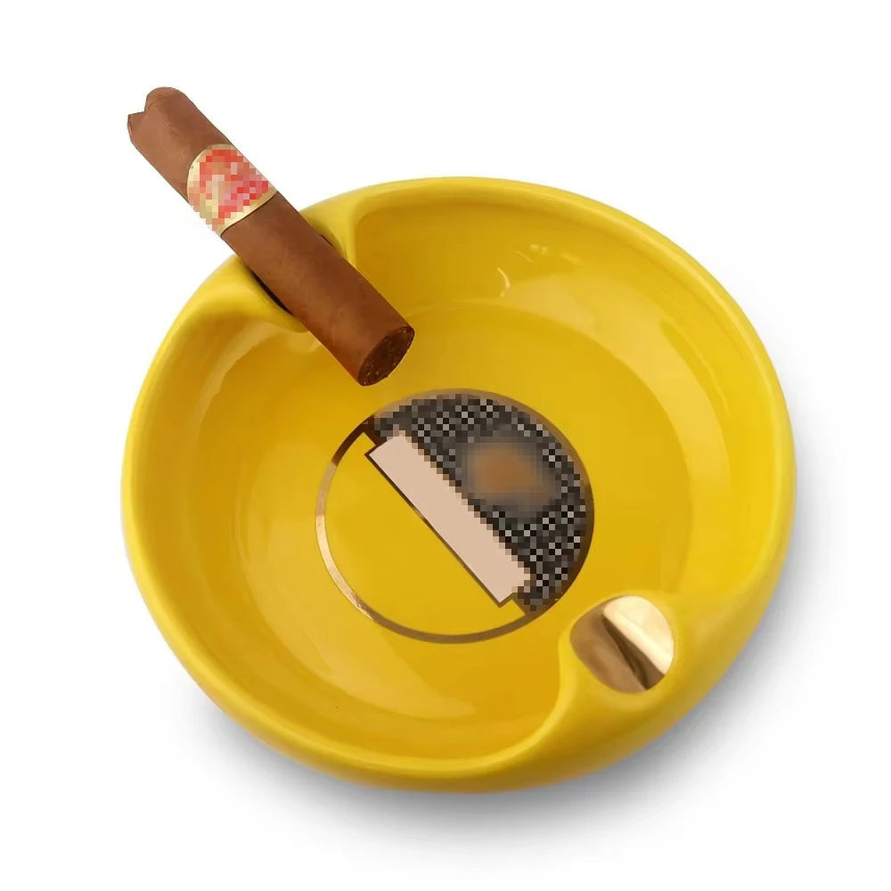 Cuba Cigar Ashtray Ceramic 2 Slot Fashion Ashtray Home Creative Personality Custom Trend European Style Smoking Accessories