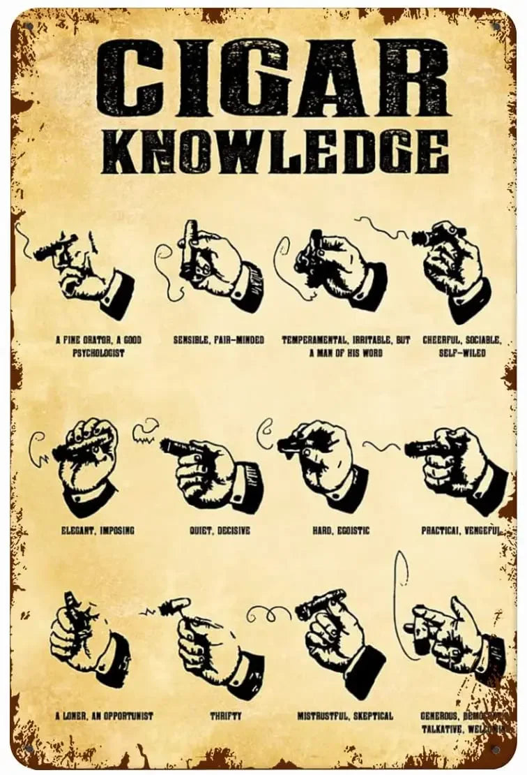 Cigar Knowledge Retro Metal Tin Sign