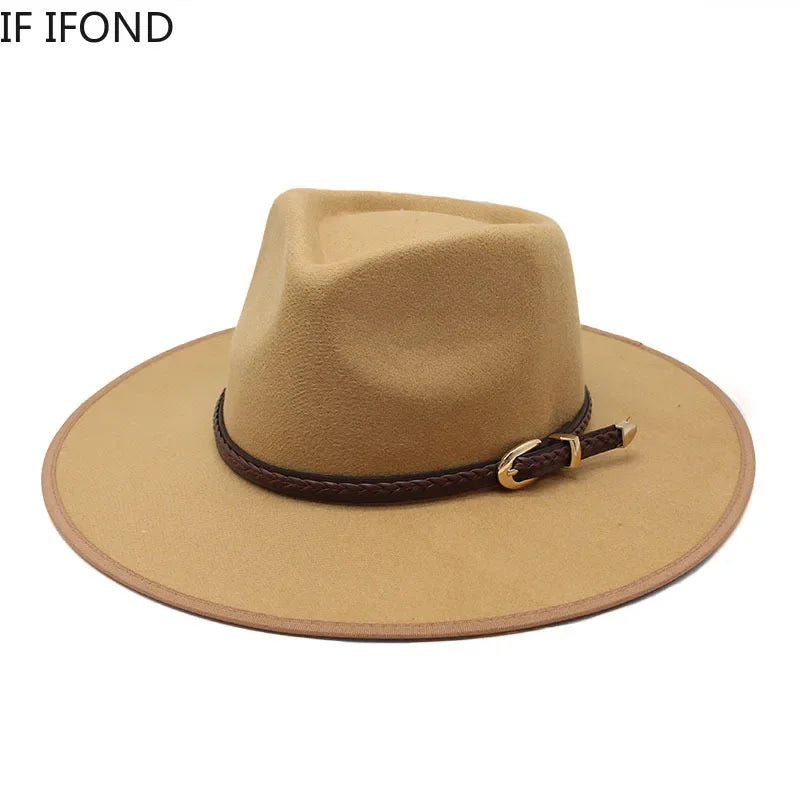 2024 Fashion Wide Brim Fedora Wide Brim