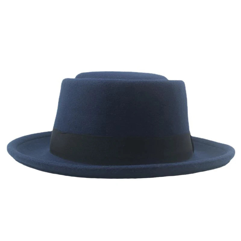 New Gentleman Bowler Flat Top Fedoras with Wide Brim