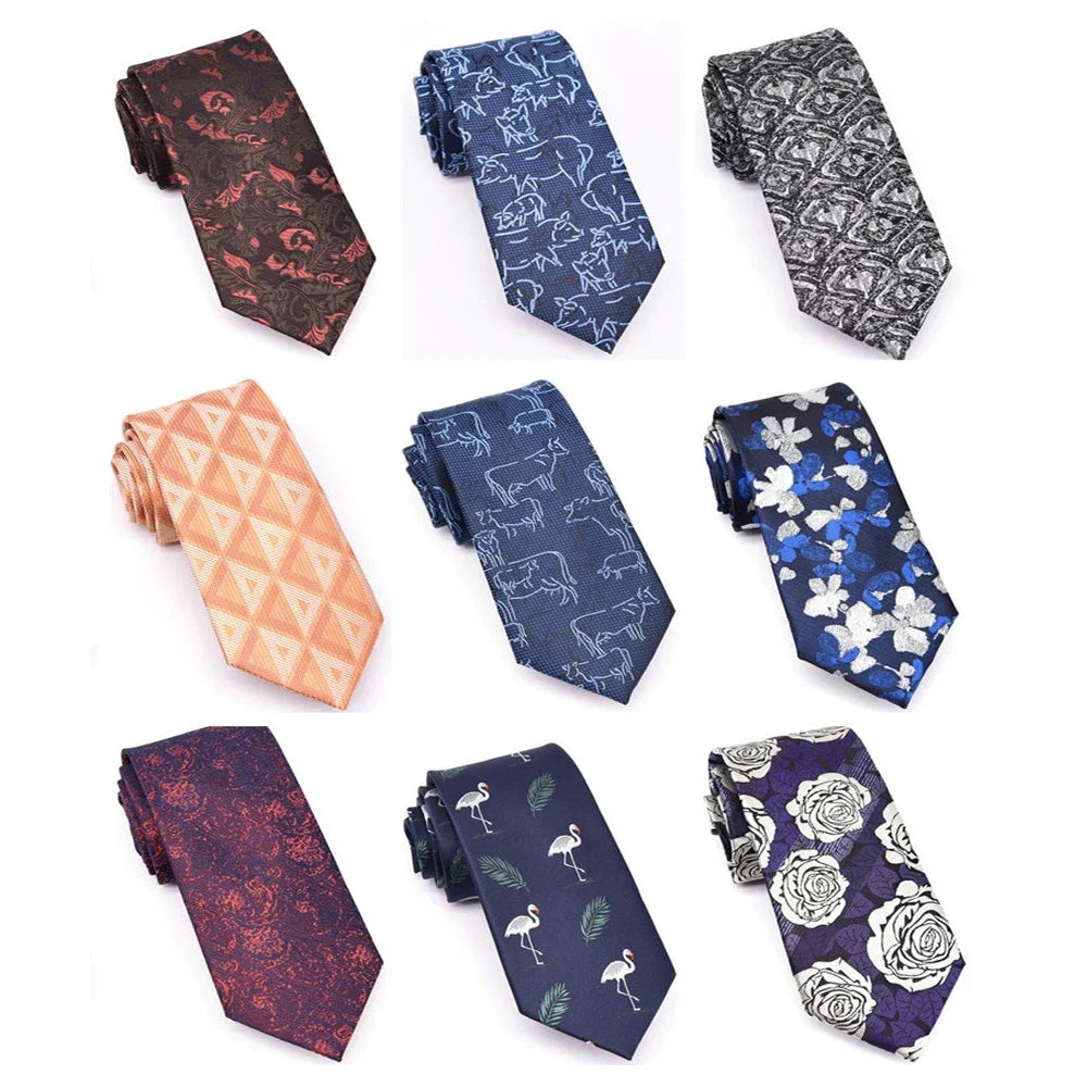Fashion Men‘s Ties 1200-PIN 8CM 3.15in Business Wedding Silk Tie Floral Pattern Black Blue Red Yellow Necktie for MEN WOMEN