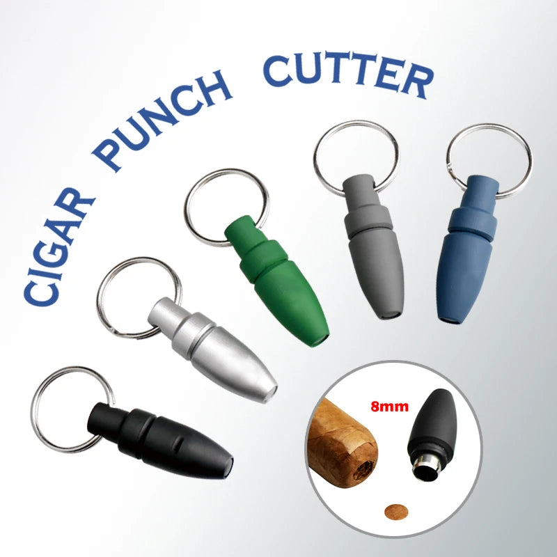 Key Ring Clip Rubber Portable Cigar Puncher