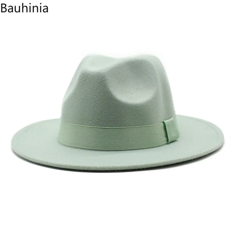 Wide Brim Felt Fedora With Bee Ribbon