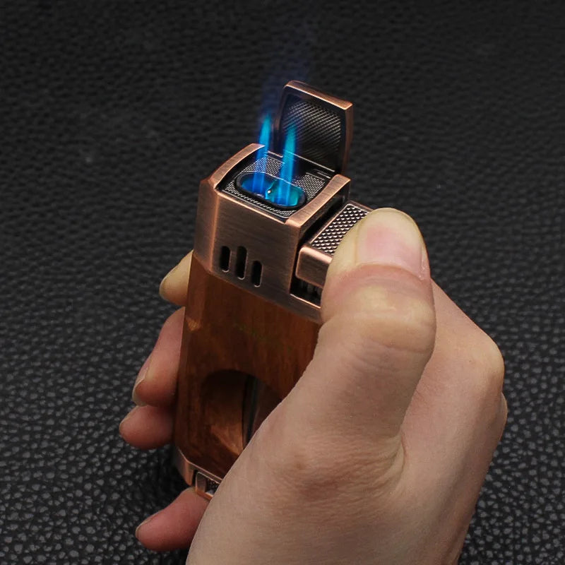 Honest Double Fire Direct-Pulse Cigar Special Lighter Metal V-Cigar Diamond Ignifier Gifts for Boyfriend Wholesale