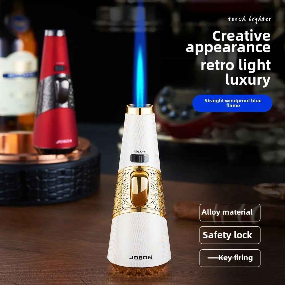 JOBON New Retro Light Luxury Windproof High Temperature Direct-flush Inflatable Lighter Household Cigar Lighters