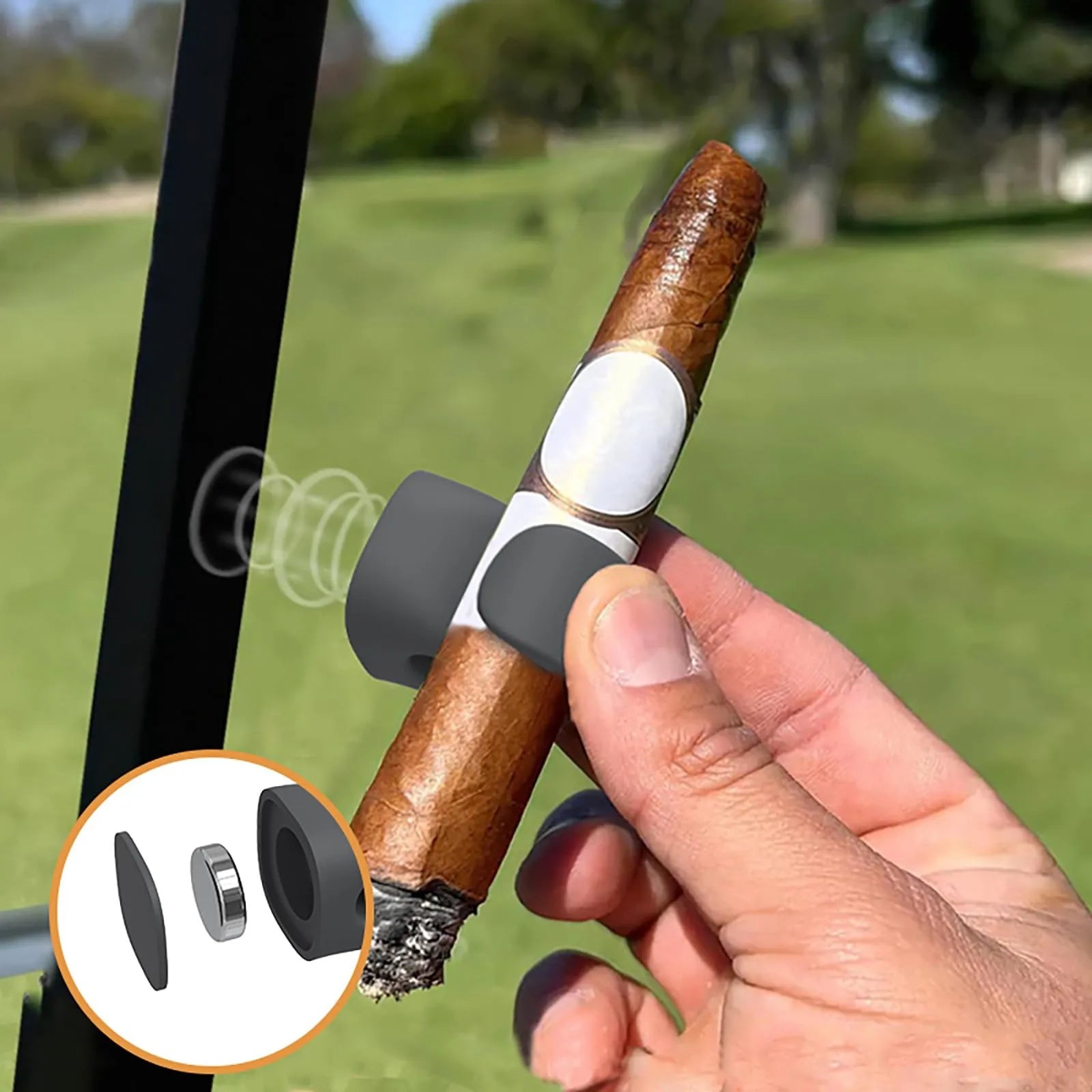 Premium Silicone And Magnetic Design Cigars Holder For Golf Cigars Stylish Accessories Engineered For Professionally Golfers