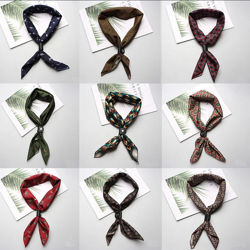60*60cm Men's Ladies Boys Girls Women Small Square Designer Scarf Men Luxury Accessories Ascot Cravat Ties Cravat