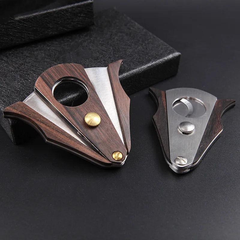 Wooden Cigar Cutter Scissors Knife Sharp Blade Cigar Scissors Cutter Knife Cigar Puncher Guillotine Smoking Cigar Cutting Tool