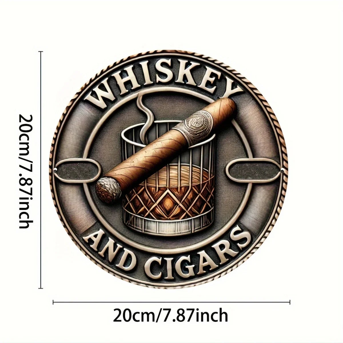 Whiskey And Cigar Tin Painting Wall Decor
