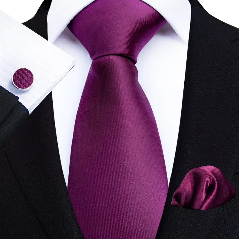 Luxury Tie For Man Suit Set Paisley Necktie Handkerchief Set Plaid Fashion Cufflinks Pocket Square Business Wedding Party Gravat