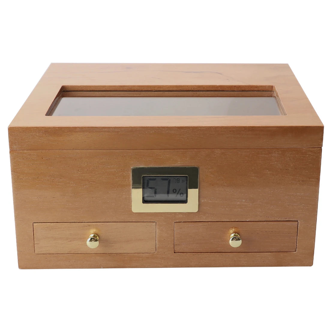 Desktop Humidor  W/hygrometer and Drawers Storage Drawers for accessories