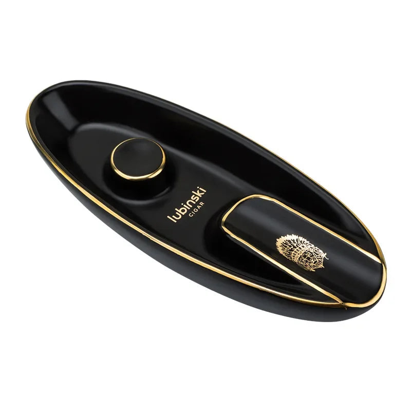 Ceramic Cigar Boat Shape Cigar Ashtray