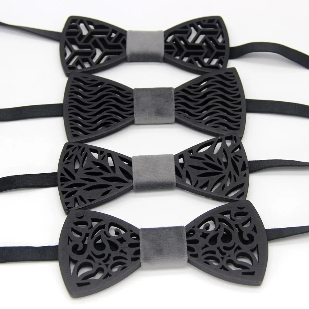 Christmas Gift Men Wooden Bow Ties Gentleman Groom Wood Neckties Butterfly Wedding Party Bow Ties Butterfly Fashion Tie For Man