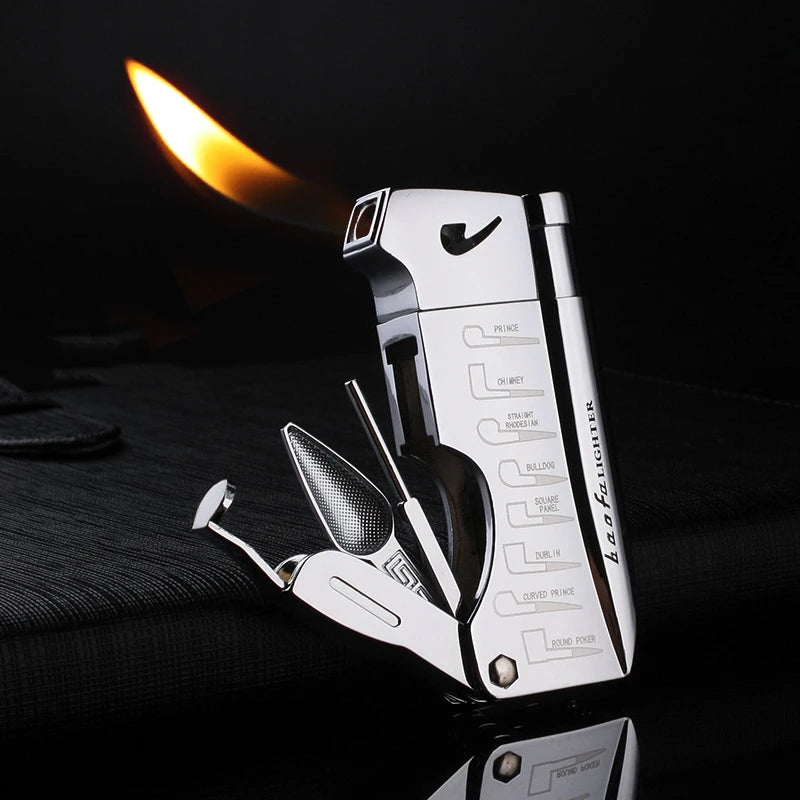 Butane Jet Lighter with Pipe Tool Pipe Rod Lighter Multifunction Gas Lighter