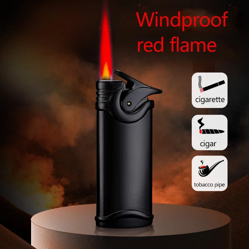 Metal Turbo Jet Windproof Red Flame Lighter