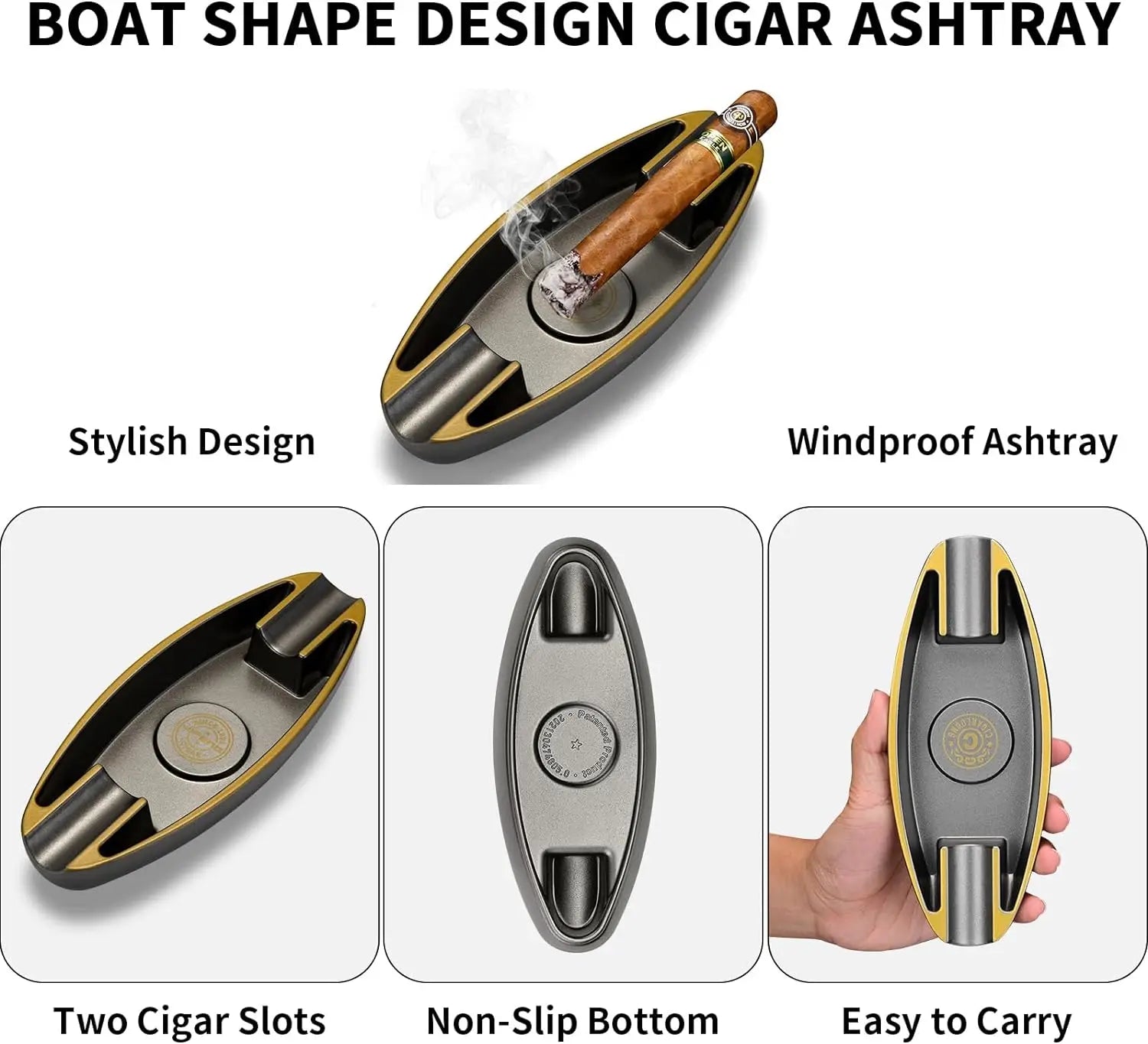 Monsoon boat shaped cigar ashtray