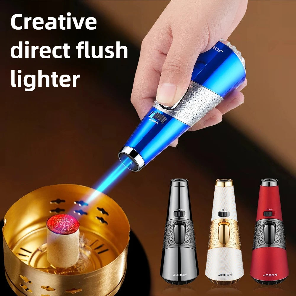 JOBON New Retro Light Luxury Windproof High Temperature Direct-flush Inflatable Lighter Household Cigar Lighters