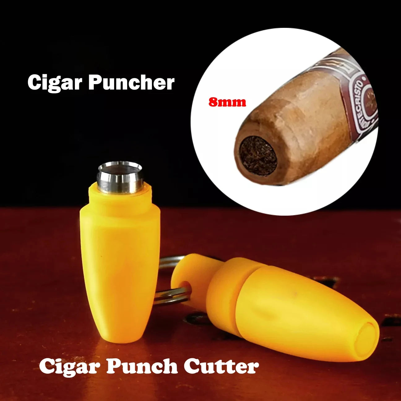 Key Ring Clip Rubber Portable Cigar Puncher