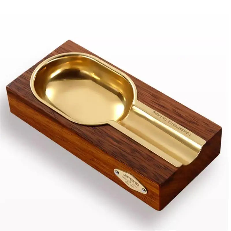 Wood Cigar Ashtray for COHIBA Cigar Home Metal Ash Tray Outdoor Single Holder Cigarette Accessories