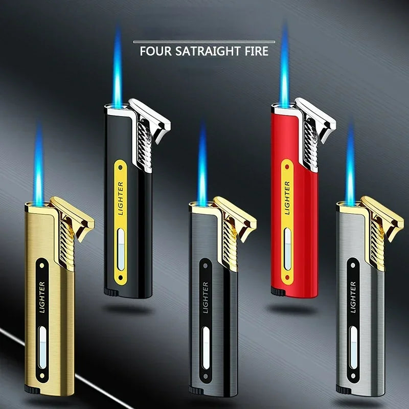 2024 New Mini Portable Metal Windproof High-power Butane Cigar Lighter