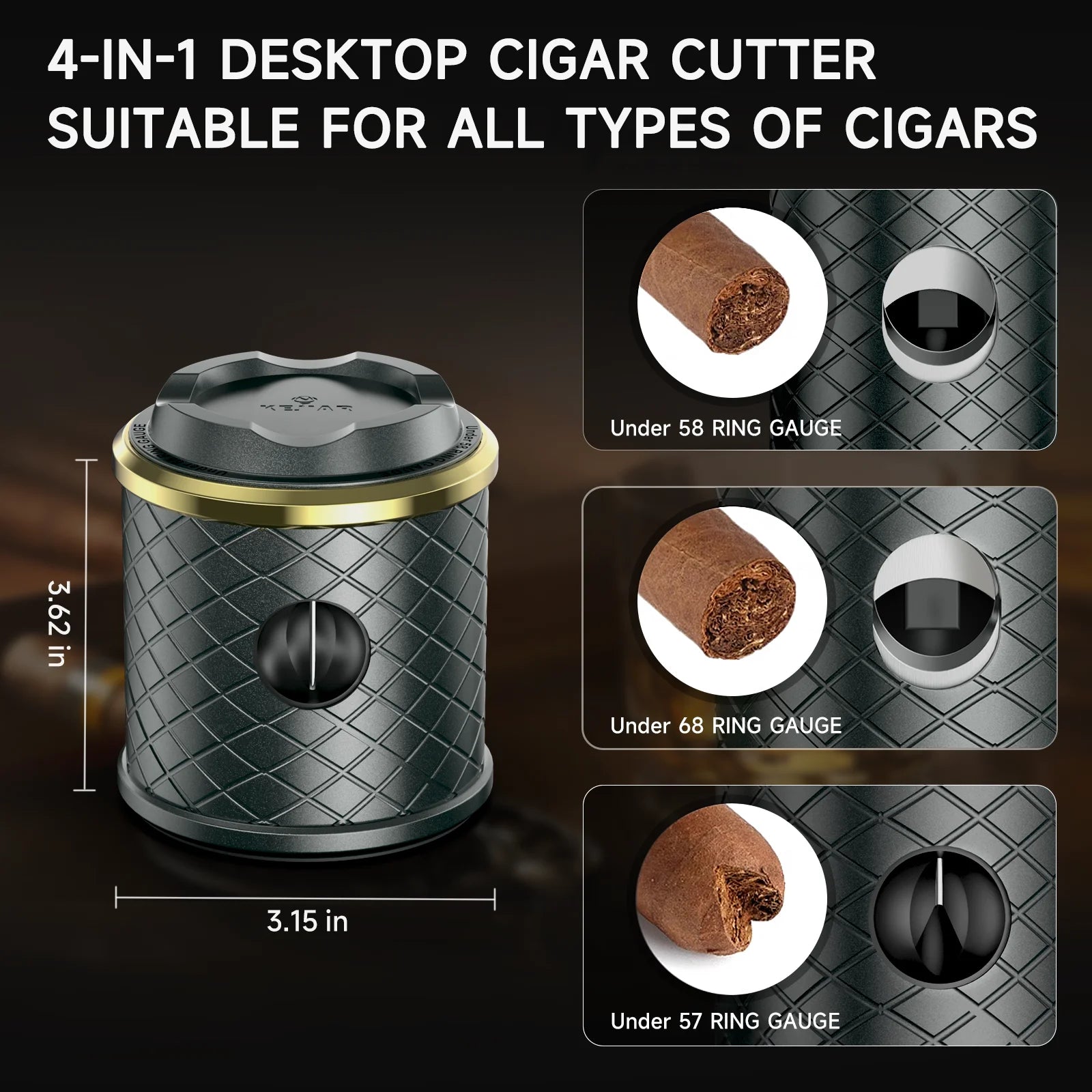 4-in-1 Cigar Cutter with Cigar Holder
