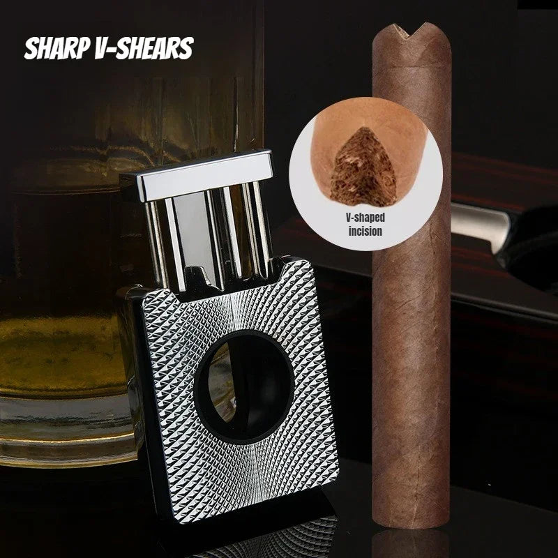 New High-end Cigar Shears Metal V-spring Scissors Portable Sharp Cigar Cutting Knife High-end Cigarette Gifts