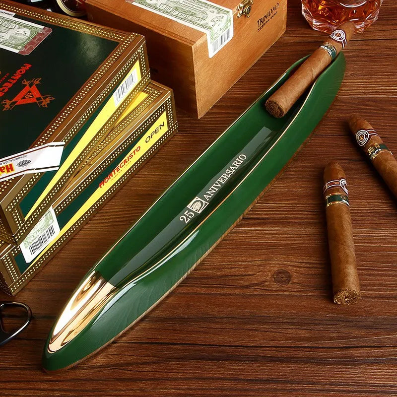 Stylish Elongated Fashionable Ceramic Cigar Ashtray