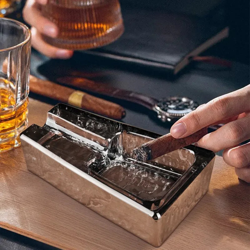 Cigar Ashtray Crystal Glass Cigarette Holder Portable Men's Cigar Stand Ashtray For Home Office