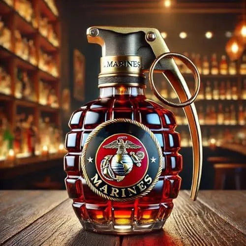 Whiskey Transparent Glass Bottle, Grenade-shaped, Grenade Whiskey Bottle, Creative Bar, Wine Bottle, Household Gadget