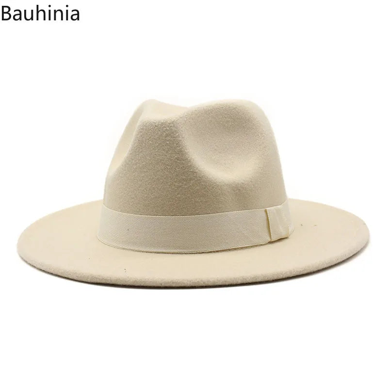 Wide Brim Felt Fedora With Bee Ribbon