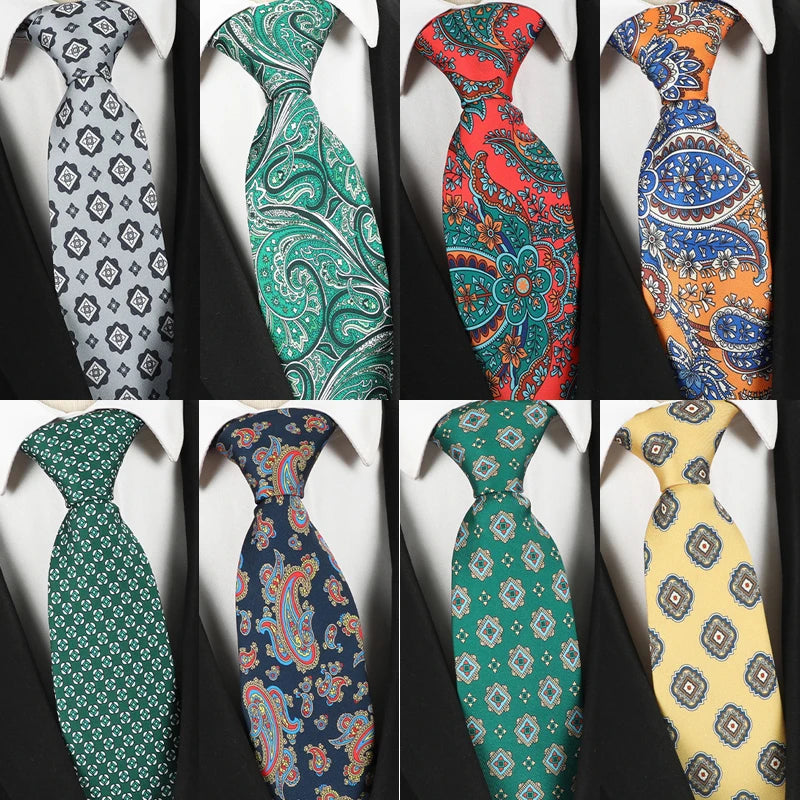 Fashion 8CM Mens Necktie Good Handfeel Print Patterns Classic Ties For Man Polyester Floral Formal Business Wedding Accessories