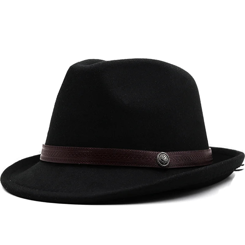 Jiang Xihutian Simple Wool Fedora Hat