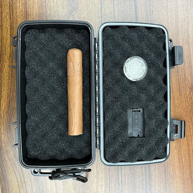 Moisture-proof and Waterproof Sealed Travel Humidor Holds 4-5 Cigars