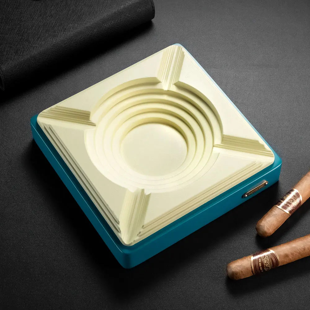 Cigar Ashtray Large Capacity Four Slots Ceramic Ashtray Patchwork Color Cigarette Extinguisher Non-Slip Bottom Household CL-2003