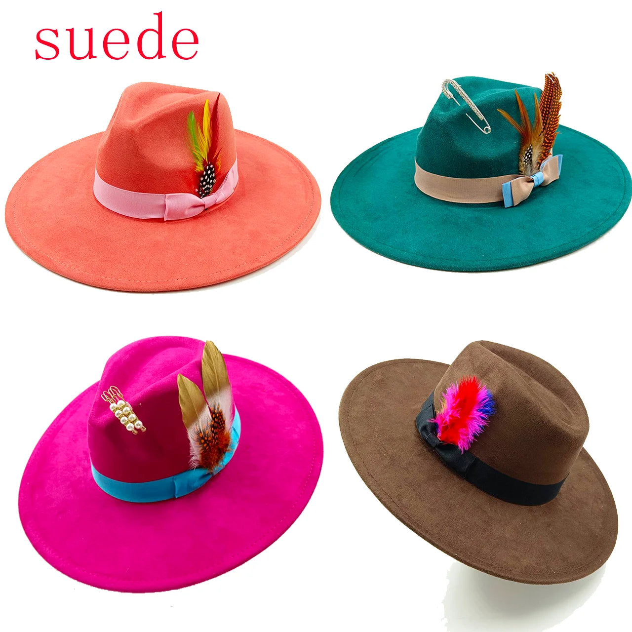 Fedora large brim with feather