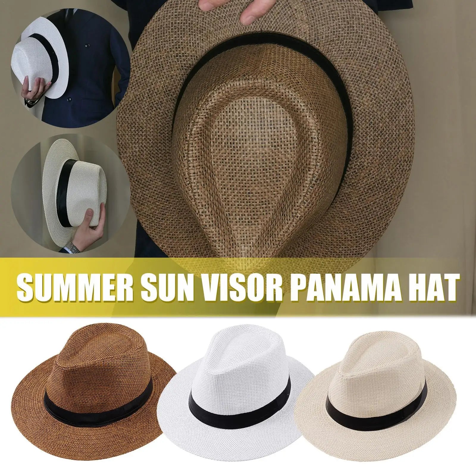 Summer Casual Straw Panama Jazz Hat